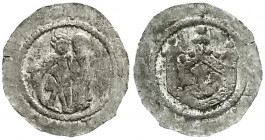 Römisch Deutsches Reich
Böhmen
Wladislaw II., 1140-1158-1174
Denar o.J. Herzog und Herzogin stehen nebeneinander/dreitürmiges Kastell, darin Rosett...