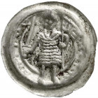 Altdeutsche Münzen und Medaillen
Anhalt
Bernhard von Sachsen, 1170-1212
Brakteat o.J. BERNAHRD DVX. Herzog steht v.v. mit Schwert und Fahne. vorzüg...