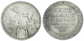 Altdeutsche Münzen und Medaillen
Anhalt-Bernburg
Alexius Friedrich Christian, 1796-1834
XXIIII Mariengroschen 1796, mit CHRISTIAN und Bär mit offen...