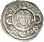 Altdeutsche Münzen und Medaillen
Augsburg-Bistum
Udalschalk von Eschenlohe, 1184-1202
Brakteat o.J. Kopf v.v., Rand 4 Lilien und 4 Halbkreise mit R...