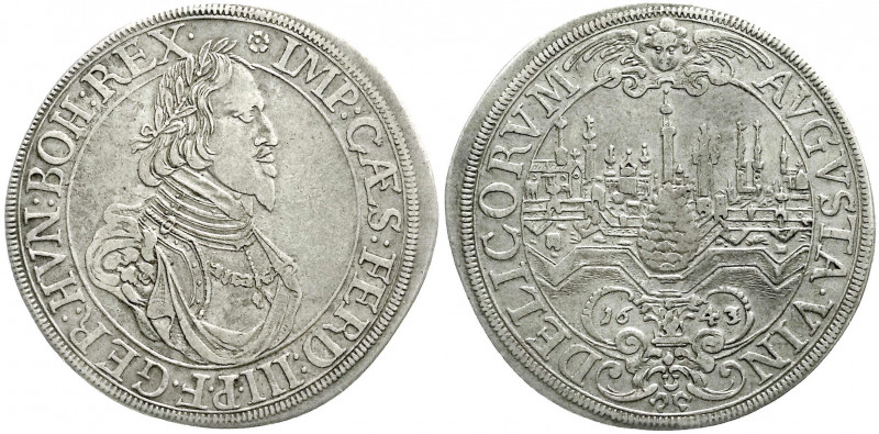 Altdeutsche Münzen und Medaillen
Augsburg-Stadt
Reichstaler 1643, mit Titel Fe...