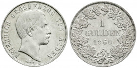 Altdeutsche Münzen und Medaillen
Baden-Durlach
Friedrich I., 1852-1907
Gulden 1860. vorzüglich, kl. Kratzer, selten. Jaeger 76. AKS 125.