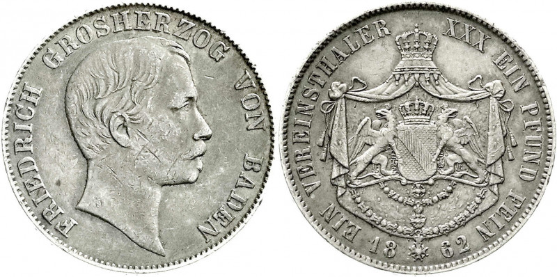 Altdeutsche Münzen und Medaillen
Baden-Durlach
Friedrich I., 1852-1907
Verein...