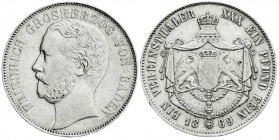 Altdeutsche Münzen und Medaillen
Baden-Durlach
Friedrich I., 1852-1907
Vereinstaler 1869. sehr schön, kl. Randfehler. Jaeger 85. Thun 31. AKS 124....
