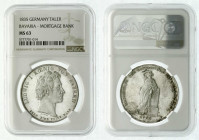 Altdeutsche Münzen und Medaillen
Bayern
Ludwig I., 1825-1848
Geschichtstaler 1835. Auf die Errichtung der Bayer. Hypothekenbank. Im NGC-Blister mit...