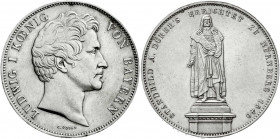 Altdeutsche Münzen und Medaillen
Bayern
Ludwig I., 1825-1848
Geschichtsdoppeltaler 1840. Dürerstandbild. Randschrift A. vorzüglich/Stempelglanz, et...