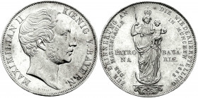 Altdeutsche Münzen und Medaillen
Bayern
Maximilian II. Joseph, 1848-1864
Doppelgulden 1855. Mariensäule. vorzüglich/Stempelglanz. Jaeger 84. Thun 9...