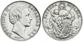 Altdeutsche Münzen und Medaillen
Bayern
Ludwig II., 1864-1886
Madonnentaler o.J. (1865). fast vorzüglich. Jaeger 105. Thun 104. AKS 176.