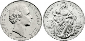 Altdeutsche Münzen und Medaillen
Bayern
Ludwig II., 1864-1886
Madonnentaler 1870. gutes vorzüglich. Jaeger 107. Thun 105. AKS 176.