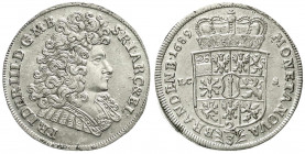 Altdeutsche Münzen und Medaillen
Brandenburg-Preußen
Friedrich III., 1688-1701
2/3 Taler 1689 LCS Berlin. Wert zw. 4-blättrigen Palmzweigen. vorzüg...