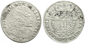 Altdeutsche Münzen und Medaillen
Brandenburg-Preußen
Friedrich III., 1688-1701
2/3 Taler 1690 BH, Minden. BH geteilt unter dem Brb. Auf der Brust S...
