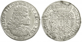 Altdeutsche Münzen und Medaillen
Brandenburg-Preußen
Friedrich III., 1688-1701
2/3 Taler 1690 BH, Minden. BH geteilt unter dem Brb. Auf der Brust A...