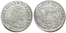 Altdeutsche Münzen und Medaillen
Brandenburg-Preußen
Friedrich III., 1688-1701
2/3 Taler 1691 BH, Minden. BH unter dem Brb. mit div. Verzierungen. ...