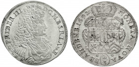 Altdeutsche Münzen und Medaillen
Brandenburg-Preußen
Friedrich III., 1688-1701
2/3 Taler 1692 BH, Minden. BH unter dem Brb. gutes sehr schön, winz....