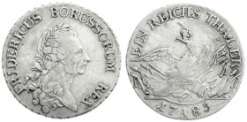 Altdeutsche Münzen und Medaillen
Brandenburg-Preußen
Friedrich II., 1740-1786
Reichstaler 1785 A, Berlin. schön/sehr schön, kl. Schrötlingsfehler. ...
