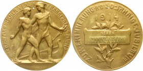 Altdeutsche Münzen und Medaillen
Frankfurt-Stadt
Bronzemedaille 1914 von Korschann. 50 Jahre Kaufmännischer Verein. Verliehen an Kommerzienrat B. Ka...