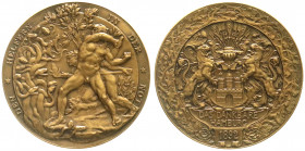 Altdeutsche Münzen und Medaillen
Hamburg-Stadt
Bronzemedaille 1892 von Vogel. Prämie des Krankenhaus-Collegiums für geleistete Hilfe während der Cho...