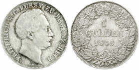 Altdeutsche Münzen und Medaillen
Hohenzollern-Hechingen
Friedrich Wilhelm Constantin, 1838-1849
Gulden 1843. gutes sehr schön, selten. Jaeger 5. AK...