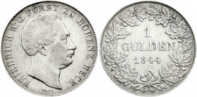 Altdeutsche Münzen und Medaillen
Hohenzollern-Hechingen
Friedrich Wilhelm Constantin, 1838-1849
Gulden 1844. gutes sehr schön, selten. Jaeger 5. AK...