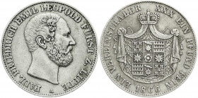 Altdeutsche Münzen und Medaillen
Lippe, Grafschaft
Paul Friedrich Emil Leopold, 1851-1875
Vereinstaler 1866 A. sehr schön. AKS 16. Thun 213. Ihl/Sc...