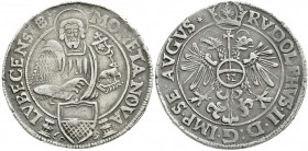 Altdeutsche Münzen und Medaillen
Lübeck-Stadt
Reichstaler zu 32 Schilling 1609 mit Titel Rudolf II. sehr schön, Kratzer, Rand bearbeitet. Davenport....