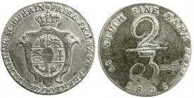 Altdeutsche Münzen und Medaillen
Mecklenburg-Schwerin
Friedrich Franz I., 1785-1837
2/3 Taler 1808. sehr schön, justiert. Jaeger 20. AKS 6.