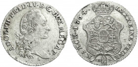 Altdeutsche Münzen und Medaillen
Mecklenburg-Strelitz
Adolf Friedrich IV., 1752-1794
1/6 Taler 1764 IHL, Neustrelitz. sehr schön/vorzüglich. Kunzel...