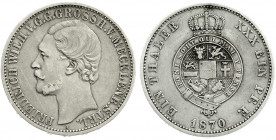 Altdeutsche Münzen und Medaillen
Mecklenburg-Strelitz
Friedrich Wilhelm, 1860-1904
Vereinstaler 1870 A. sehr schön. Jaeger 120. Thun 217. AKS 71.
