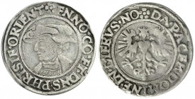 Altdeutsche Münzen und Medaillen
Ostfriesland
Enno II., 1528-1540
Dicker Pfennig (1/4 Taler) o.J. (1534/1538), Emden. Münzmeister Martin Nycamer. 7...