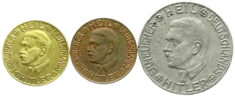 Medaillen
Drittes Reich
Sammlung von 3 versch. "Opfer-Spende"-Marken: 30 Pfenn...