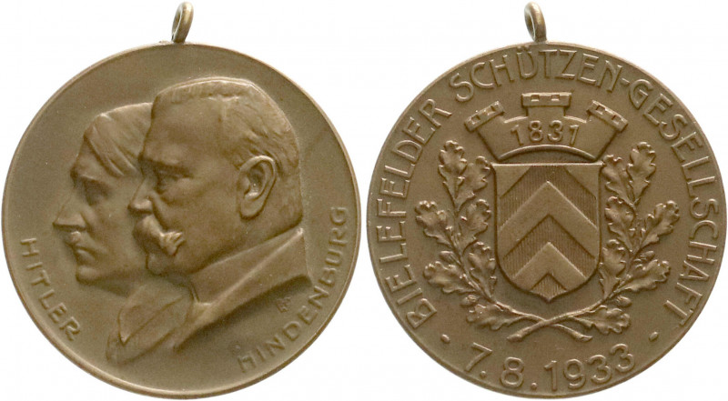 Medaillen
Drittes Reich
Tragb. Bronzemedaille 1933 von Wernstein, a.d. Bielefe...