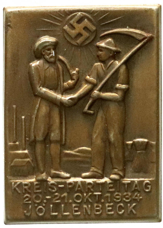 Medaillen
Drittes Reich
Rechteckiges Tagungsabzeichen 1934. Kreis-Parteitag in...