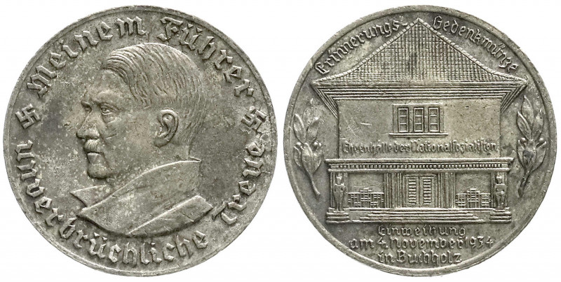 Medaillen
Drittes Reich
Versilberte Messingmedaille 1934 a.d. Einweihung der E...