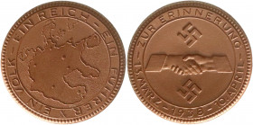 Medaillen
Drittes Reich
Porzellanmedaille Anschluss der Ostmark 1938 braun. 50 mm. prägefrisch. Scheuch 1859a.