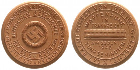 Medaillen
Drittes Reich
Porzellanmedaille Waffenruhe in Frankreich 1940 braun. 52 mm. prägefrisch. Scheuch 1872a.