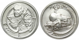 Medaillen
Eisenbahn
Silbermedaille 2000 von Viktor Huster, Baden-Baden. Wilhelm von Württemberg, Emil Kessler und die Lokomotive "die schöne Württem...