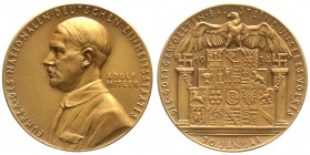 Medaillen
Medailleure
Goetz, Karl
Bronzemedaille 1934. Adolf Hitler/Die gottgewollten Bausteine unseres Volkes. 36 mm. vorzüglich/Stempelglanz, mat...