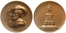 Medaillen
Personenmedaillen
Rubens, Peter Paul, 1577-1640
Bronzemedaille 1840 v. Hart a.d. Errichtung seines Denkmals in Antwerpen. Brb. mit Hut. 7...