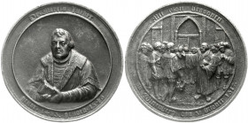 Medaillen
Reformation
Deutschland
Großes Eisengussmedaillon o.J.(1817), a.d. 300 Jf. der Reformation. Brb. Luther v.v./Luther in Wittenberg. 102 mm...