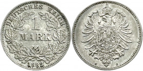 Reichskleinmünzen
1 Mark kleiner Adler, Silber 1873-1887
1882 G. vorzüglich/Stempelglanz, schöne Patina, selten in dieser Erhaltung. Jaeger 9.