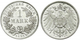 Reichskleinmünzen
1 Mark großer Adler, Silber 1891-1916
1896 D. Polierte Platte, min. berührt. Jaeger 17.