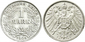 Reichskleinmünzen
1 Mark großer Adler, Silber 1891-1916
1909 E. sehr schön/vorzüglich, kl. Randfehler, selten. Jaeger 17.