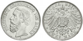 Reichssilbermünzen J. 19-178
Baden
Friedrich I., 1856-1907
2 Mark 1894 G. vorzüglich. Jaeger 28.