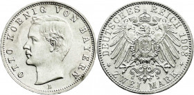 Reichssilbermünzen J. 19-178
Bayern
Otto, 1886-1913
2 Mark 1903 D. prägefrisch/fast Stempelglanz. Jaeger 45.