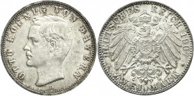 Reichssilbermünzen J. 19-178
Bayern
Otto, 1886-1913
2 Mark 1907 D. vorzüglich/Stempelglanz, schöne Patina. Jaeger 45.