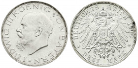 Reichssilbermünzen J. 19-178
Bayern
Ludwig III., 1913-1918
3 Mark 1914 D. prägefrisch. Jaeger 52.
