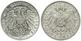 Reichssilbermünzen J. 19-178
Lübeck
2 Mark 1901 A. gutes vorzüglich, schöne Patina. Jaeger 80.