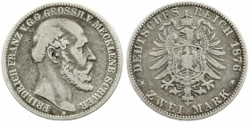 Reichssilbermünzen J. 19-178
Mecklenburg-Schwerin
Friedrich Franz II., 1842-1883
2 Mark 1876 A. schön/sehr schön. Jaeger 84.