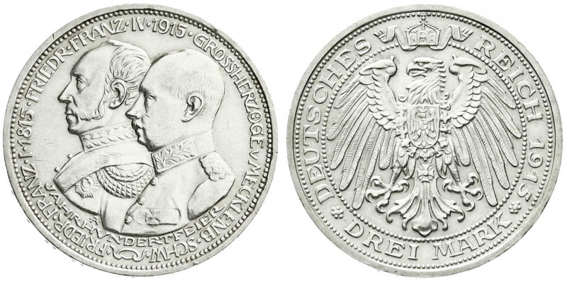 Reichssilbermünzen J. 19-178
Mecklenburg-Schwerin
Friedrich Franz IV., 1897-19...