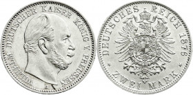 Reichssilbermünzen J. 19-178
Preußen
Wilhelm I., 1861-1888
2 Mark 1876 A. vorzüglich/Stempelglanz. Jaeger 96.